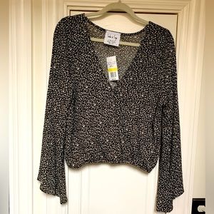 Sadie & Sage Faux-Wrap Blouse